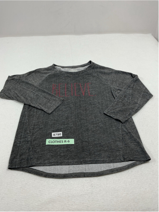 Rae Dunn Tops - Womans Rae Dunn Pullover Shirt Large Gray Long Sleeve “Believe” Graphic